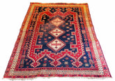 #164 Vintage Persian Afshar wool on cotton base